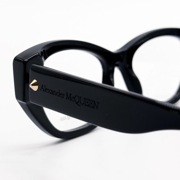 NEW ALEXANDER MCQUEEN EYEGLASSES AM0410O 001 CAT EYE BLACK WOMEN EYEWEAR - Picture 5 of 9